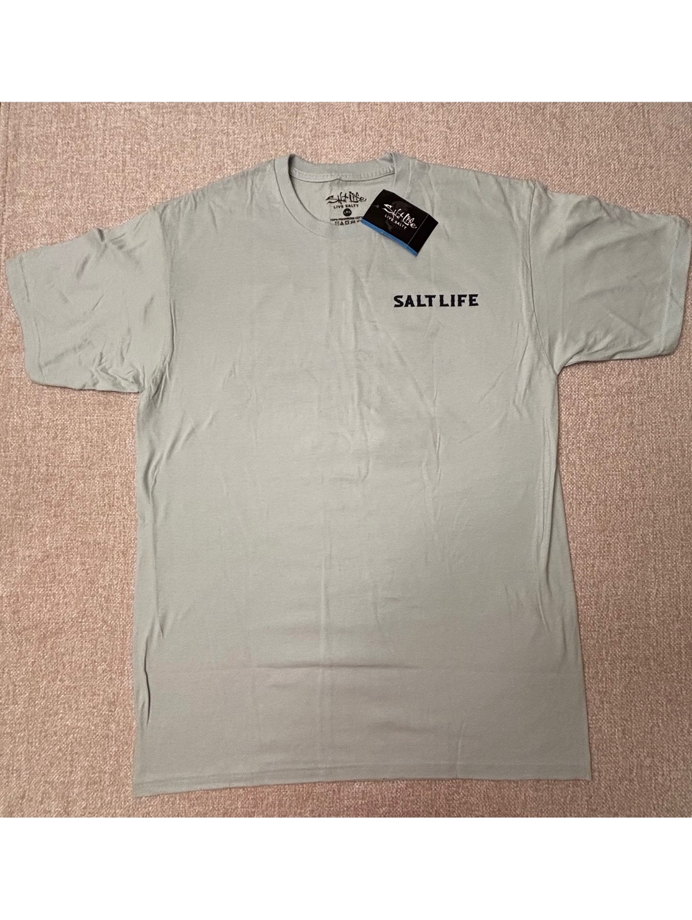 Salt Life Men’s Graphic Crewneck T-Shirt Light Green Size Large Serial Chiller